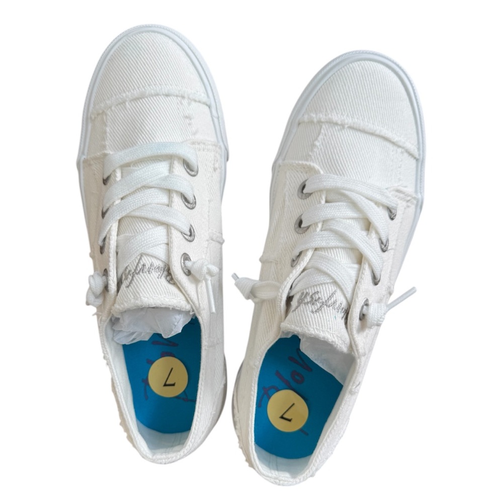 Blowfish White Maxine Canvas Sneakers Grained Finish